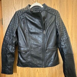 Wilsons Leather Black Moto Jacket
